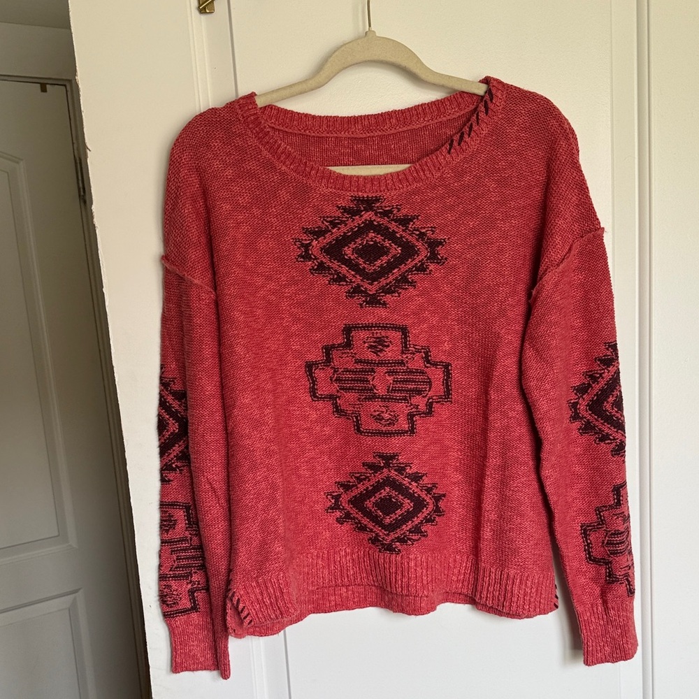 Red Aztec Pattern Women's Sweater - image 1